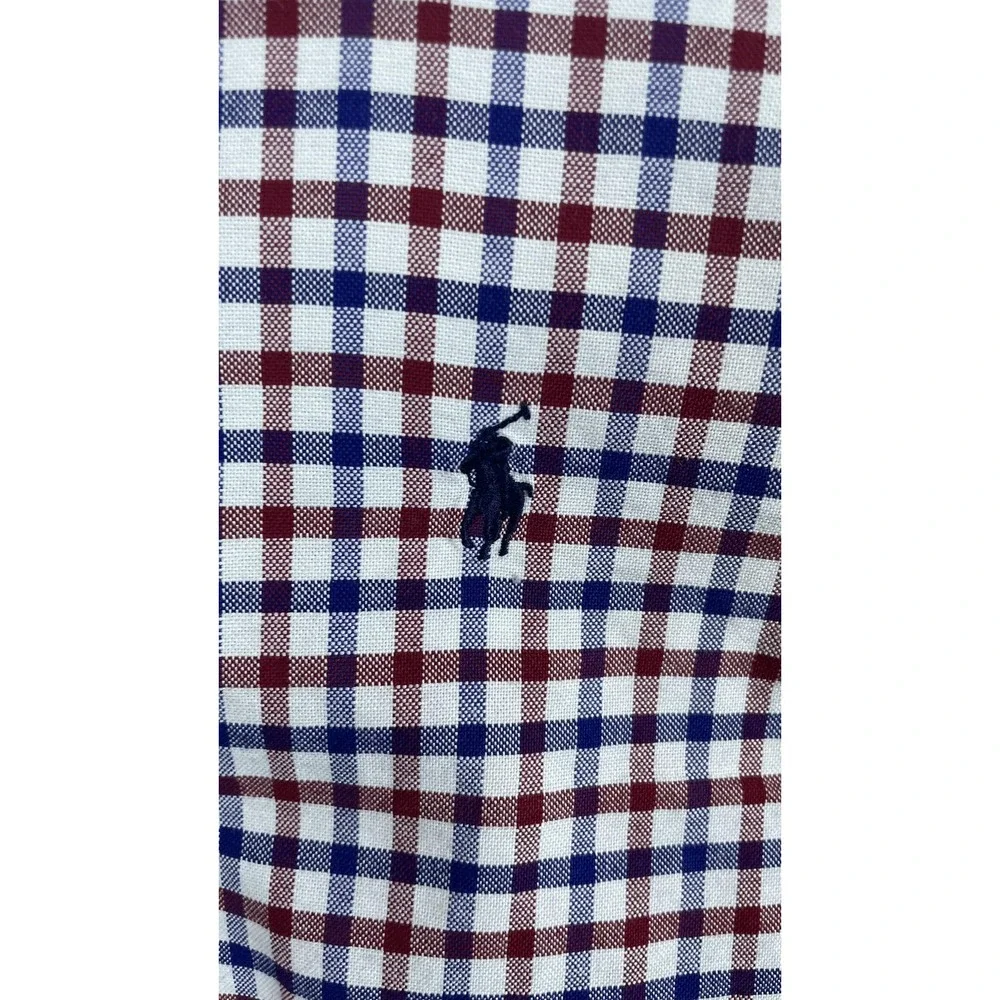 Ralph Lauren Shirt Boys Large Red Blue Plaid Button‎ Down Long Sleeve